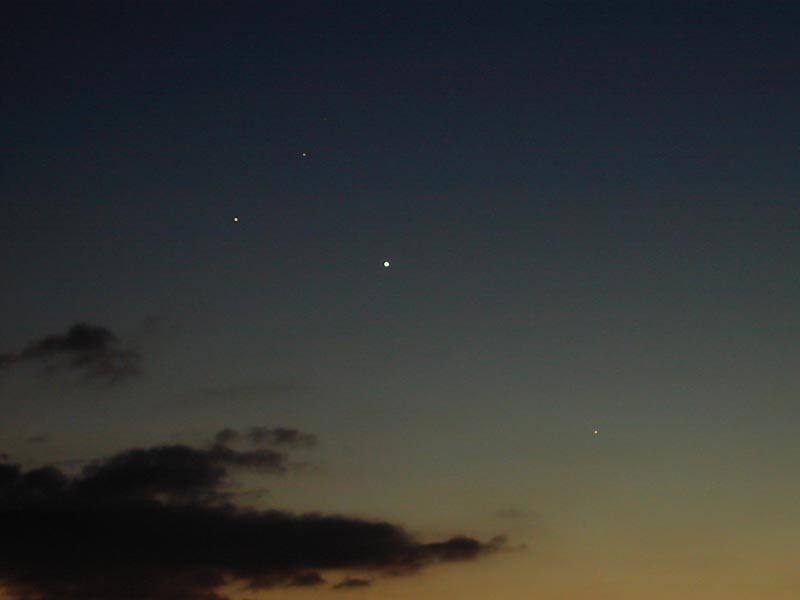 Mars, Saturne, Vnus et Mercure